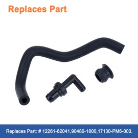 Engine P-C-V Valve 90°& Grommet & Hose Kit(3PCS). Replaces Part # 12261-62041,90480-1800,17130-PM6-003.Fit for Toyota 4Runner Tundra Tacoma 3.4L V6.