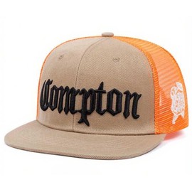[sproutsy] Cap, Men's Hat, Mesh Cap, Trucker Cap, Baseball Cap, Outdoor Sunshade, Summer, Compton (Orange)