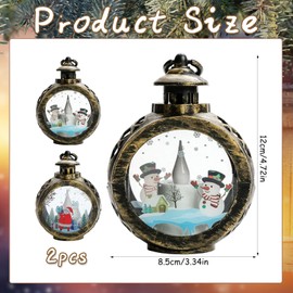 Booaee Christmas Decoration Lantern Pack of 2 Christmas Lantern with Warm White LED Light, Lantern Lantern Christmas for Christmas Decoration Indoor Outdoor Christmas Party Table Top Home Decoration