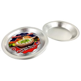 PACTOGO 9" Disposable SUPER DUTY Smooth-Wall Aluminum Foil Pie Pans - Ultra Heavy 120 Gauge (Pack of 5)