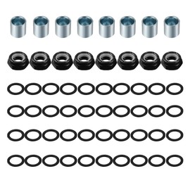 LOOEEL 56 PCS Skateboard Truck Hardware Kit Including 8 Pcs Skateboard Truck Nuts，8 Spacers and 40 Pcs Skateboard Truck Axle Washers, Suitable for Most Scooters and Long Boards.