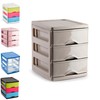 Plastic Desktop Storage Unit with Drawers, Stationary Arts Drawer Desktop