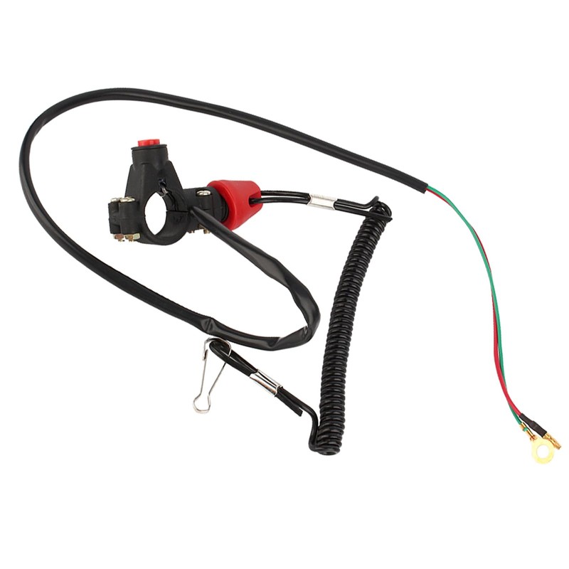 Engine Cord Lanyard Kill Stop Switch Tether 12V 2 Wire
