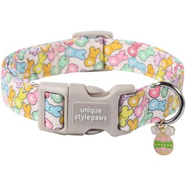 Unique style paws Easter Day Dog Collar Plastic Buckle Collar with Pendant Blue Sports Rabbit Ball Egg Puppy Collars Gift for Small Medium Large Boys Girls Dogs