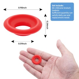 80 PCs Silicone Gaskets Washers High Pressure Leak-proof Seals for Cap Swing Flip Top Bottle-Red for Home Brew Beer Soda Bottle Sealing (80 pcs half cover Red)