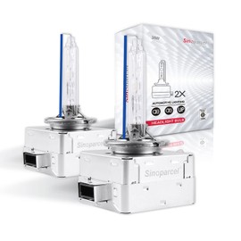 Sinoparcel D1S HID Xenon bombilla para faros delanteros Pro - 8000K 35W luz alta y baja para faros delanteros de repuesto - Paquete de 2