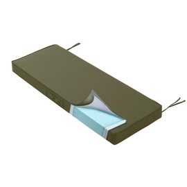 YIJIAN HOME Outdoor Bench Cushion 4 inches Memory Foam Waterproof Patio Furniture Bench Cushion Porch Swing Cushion with Handle and Adjustable Strap, 36 x 18 Inch Sage Green