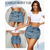 YZEGGO Cargo Skirt Women Y2k Button Jean Skirt Low Waist