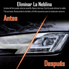JDFNVFK Kit de Restauración de Faros Delanteros, Limpiador de faros de automóvil Deje sus faros como nuevos otra vez, 3 sencillos pasos, para faros delanteros, luces traseras, luces antiniebla y más