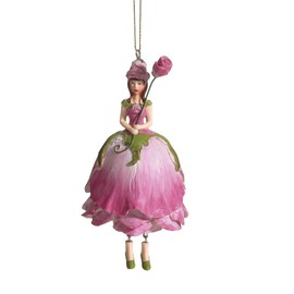 Fiebiger Floristik Flower Girl Rose Girl Antique Rose Hanging Elf Decorative Figure Flower Fairy Figure Flower Figure Sculpture Flower Children in Gift Box