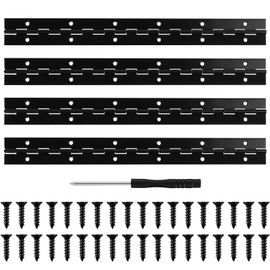 Piano Hinge 30 cm x 3 cm, Long Bar Hinge Black, Piano Hinges, Door Hinges Hinge Hinges, Connector Piano Cabinet Door Furniture with Screws, Screwdriver Pack of 4