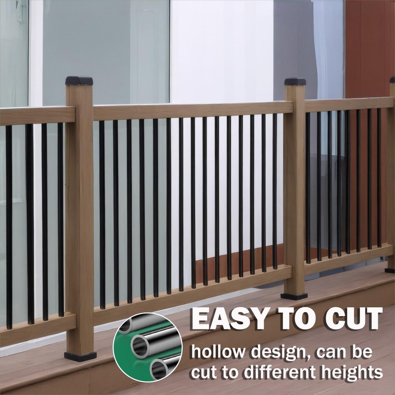 HYPERGIANT 56 Pack 36" Aluminum Deck Balusters,3/4" Round Deck Railing