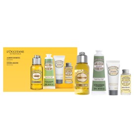 L'Occitane L'OCCITANE Almond Favorites Set: Cleansing Shower & Supple Skin Oils, Hand Cream & Moisturizer, Travel Size Skincare Essentials, Bath & Body Gift Set