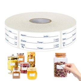 500 Sheets Removable Freezer Pantry Labels Waterproof Tear Resistant Removable No Residue with Perforation Line for Food Containers Jars Kitchen Restaurant Storage Organization(Each Measures 1” x 2”)