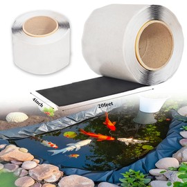 Pond Liner Repair Kit, 4" X 20' Waterproof Pond Liner Seam Tape Thick Double Sided Butyl Sealant for EPDM Outdoor Fish Ponds Liner Repair Wide Long-Lasting Easy to Apply