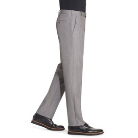 Van Heusen Men's Flex Straight Fit Flat Front Pant, Silver Grey, 32W x 30L