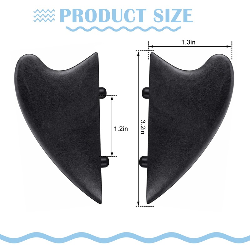 LaRandom 2 Pcs 1.5" Surfboard Fish Fin Nylon Soft Top