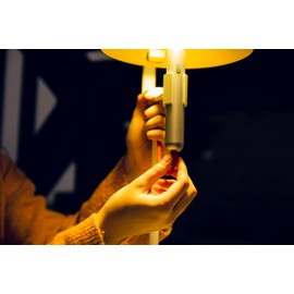 Allocacoc Flashlight DeskLight Set; Dimmable LED nightlight, USB Charging, Portable, Flexible, Adjustable, Energy Saving, Dark Grey with Warm Light