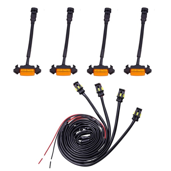 Biqing LED Grille Light Bumper Grille Lamp, 4PCS Auto Front