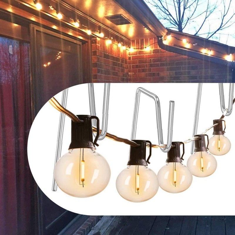 Yotako 60 Metal Gutter Hooks for Outdoor Christmas Lights, Weatherproof