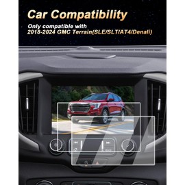 ECOZEN Screen Protector 2 Pcs For 2018-2024 GMC Terrain, 8-Inch Navigation Tempered Glass Screen Protector 2018-2024 Terrain(SLE/SLT/AT4/Denali) Accessories 9H Hardness- Anti Fingerprints