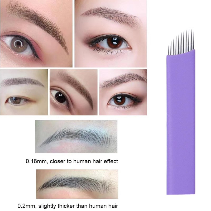 Eyebrow Microblading Needles S18 Permanent Makeup Manual Blades 0.18mm Disposable