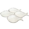 Sigrid Olsen Fish Design Melamine Snack Bowl Set, White, 15x14