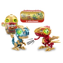 Silverlit YCOO 88117 Biopod GEO Duo by, 2 Robot Dinosaurs in a Surprise Egg for Building, Light and Sound Effects, 4 Different Biopods to Collect, 9 cm, Age 5 and Above