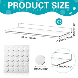 Wenqik 3 Pcs Total Length 35.5'' x 5.25'' Width x 0.16 Thick Clear Pet Window Sill Protector from Dog Cat Scratching Transparent Protection Against Dog Claw Chewing Slobbering Window Cover Guard