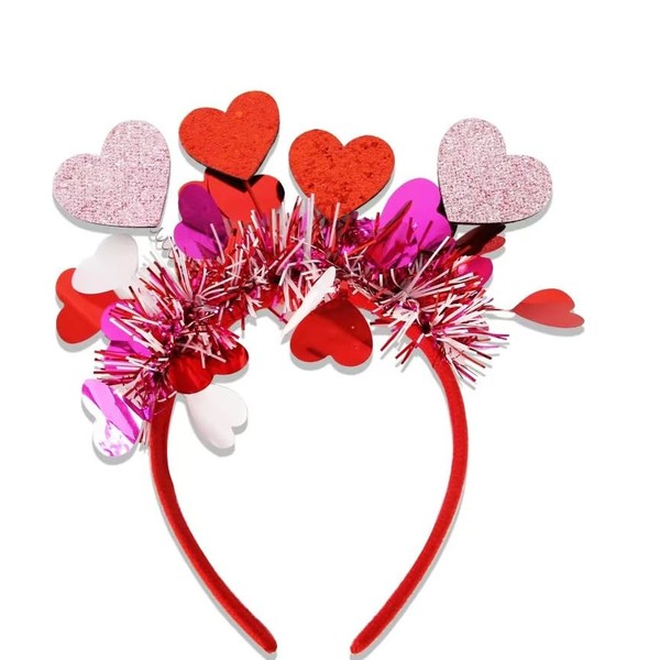 Lanhuiddup Valentine's Day Heart Headband - Romantic Festival Decoration for