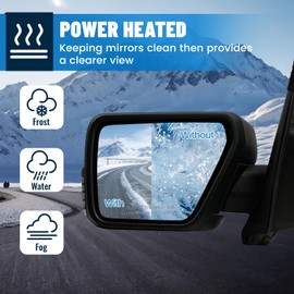 Driver Side Mirror Compatible with FORD F150 2021-2024, Power Heated Door Mirrors with Turn Signal Light Puddle Light BLIS, Left Side Mirror for F150 2021 2022 2023 2024