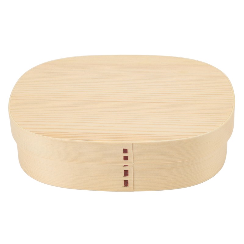 Bento Box Portable Japanese Style Wooden Large Single Layer Removable
