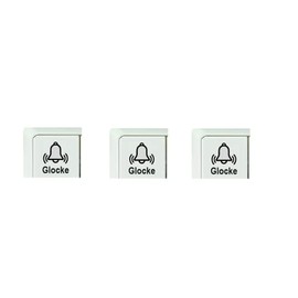 generisch Pack of 3 Switch Stickers Bell Symbol Switch Sticker (RT25/12) (25 x 25 mm) Yellow