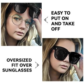 Myiaur Oversized Fit Over Sunglasses for Women, Trendy Wear Over Glasses, Polarized UV400 Protection Sunglasses for Driving