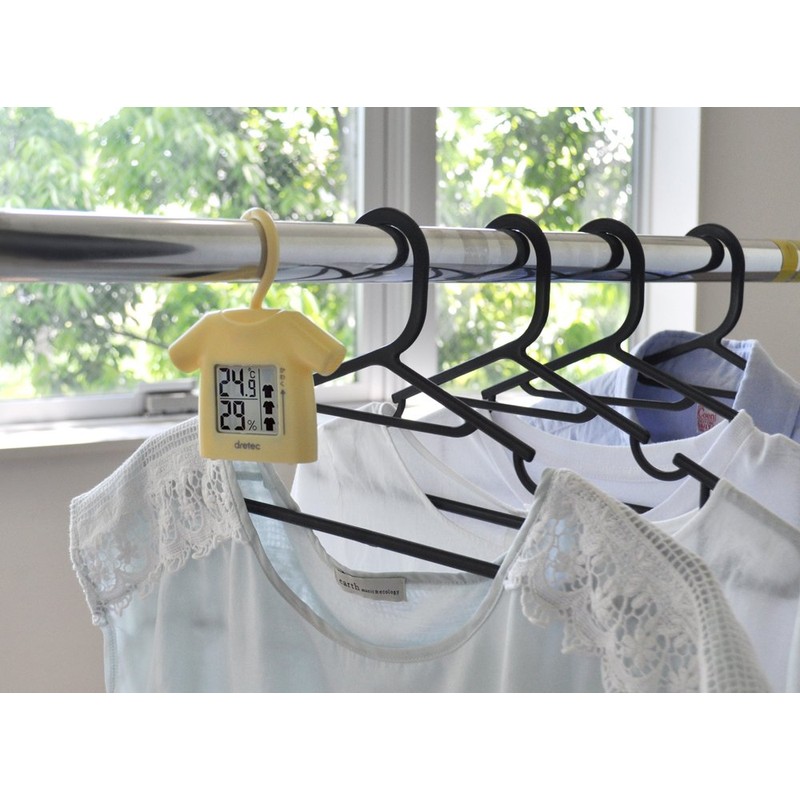 dretec O-262YE Digital Thermometer, Hygrometer, Includes Hooks, Room Drying Check,