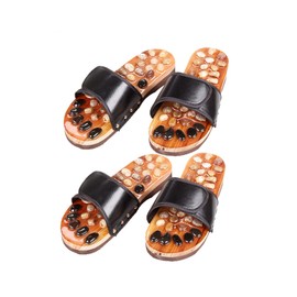 KOMBIUDA Non- Acupoint Foot Massage Slippers for Health Unisex Reflexology Shoes Material Black Release Foot Pain Promote