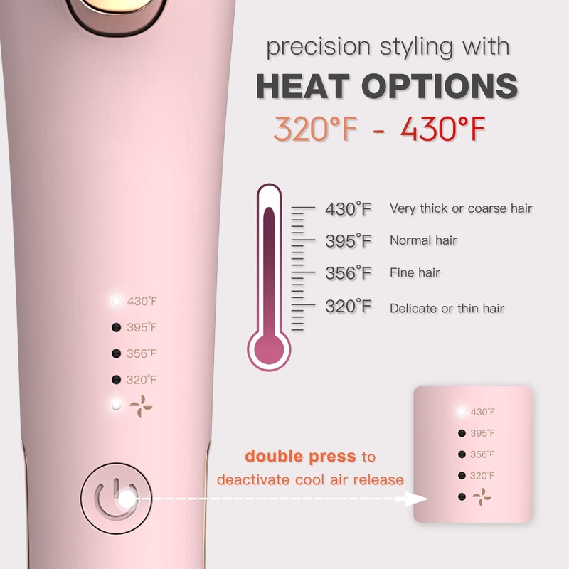 MIRACOMB Cool Air Curler Titanium Curling Wand 2 in 1