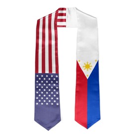 Graduation Stole Sash American Philippines Flag Graduation Stole Sash Graduation Gift