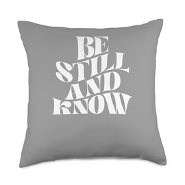 Retro Groovy Faith Be Still And Know Psalm 46 10 Chritian Bi Throw Pillow