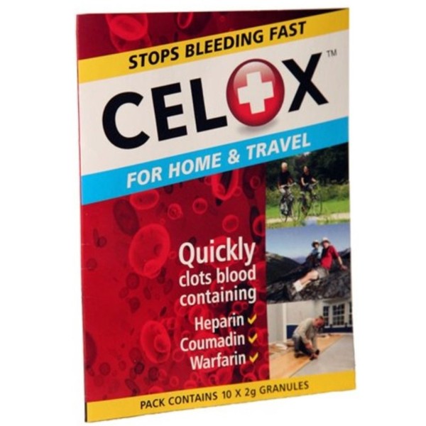 CELOX Tratamiento de heridas traumáticas temporal de primeros auxilios, 2 g, paquete de 10