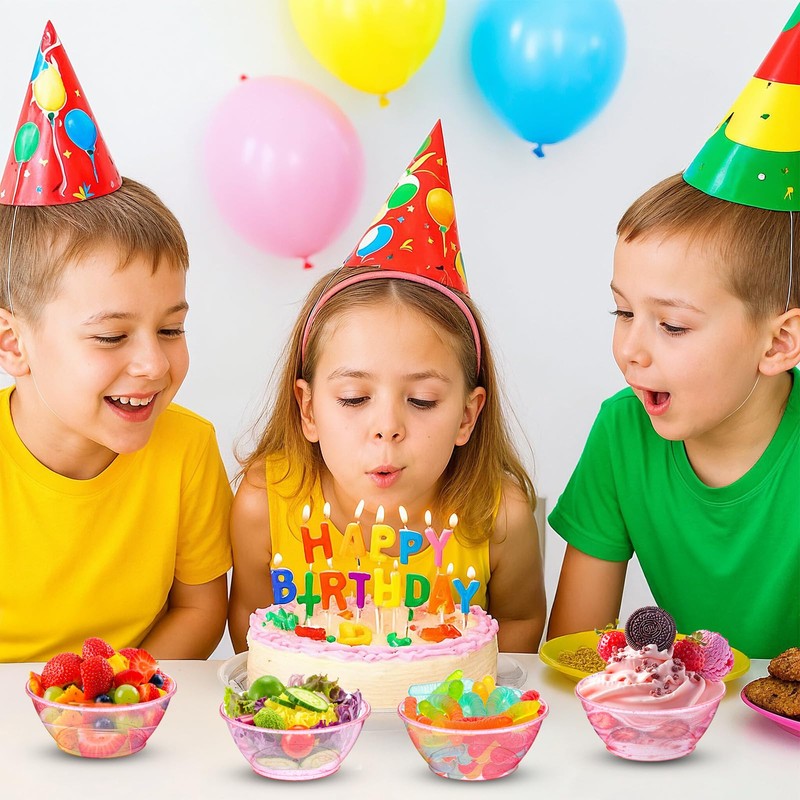 AojSup 100 Pack Disposable Clear Plastic Bowls for Party 6oz