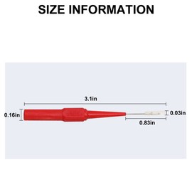 Test Probe Multimeter, Test Probes, Test Lead Probe Test Pin, Banana Plug Multimeter Test Probe, Insulation Needle, for Measurement Industry, Removable Probe Insulation Piercing, 0.7 mm, Pack of 4