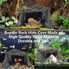 BNOSDM Reptile Hideout Rock,Tortoise Hide Cave,Resin Rock,Lizards Hideaway,Turtle Basking Platform,Reptiles