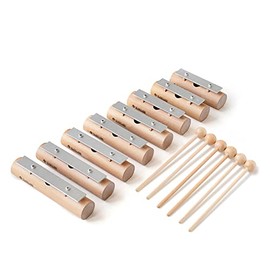 MUSICUBE Resonator Bells for Kids xylophone Glockenspiel 8 Notes Metal Hand Chime Orff Instrument for Kindergarten School and Family Musical Instrument Gift for Boys Girls (C5-C6)