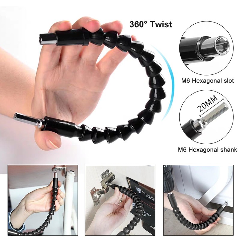 14-Piece Angle Screwdriver Attachment Set, 105° Angle Attachment for Cordless