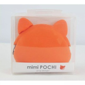 p+g design mimi Pochi Silicone Coin Purse Cat - Orange