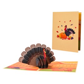 Magic Ants Turkey Pop Up Thank You Card, Turkey Birthday Cards for Children, Women, Mum, Wife, Turkey Thanksgiving Day Card, Thank You Greeting Cards