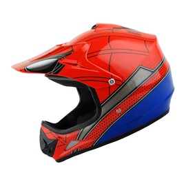 WOW Youth Kids BMX MX Motocross ATV Dirt Bike Helmet Spider Red