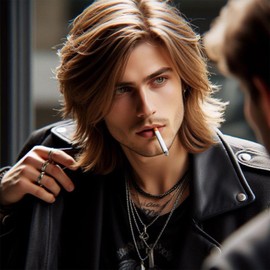 Men's Short Curly Wig Brown Fluffy Cosplay Costume Hair Wig