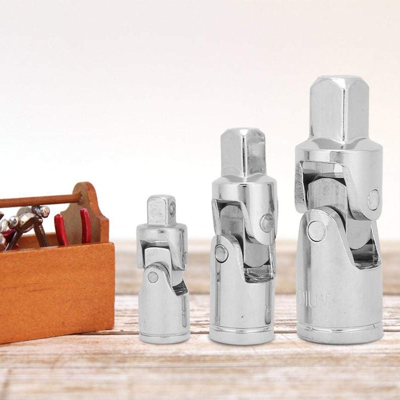 VIFERR 3pcs Universal Joint Socket CRV 1/4" 3/8" 1/2" 360°